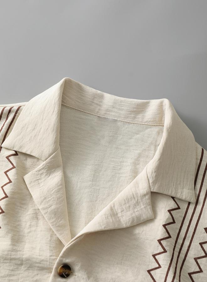 Take Two Men Graphic Printed Short Sleeve Shirt and Shorts Co-Ords - Image 4